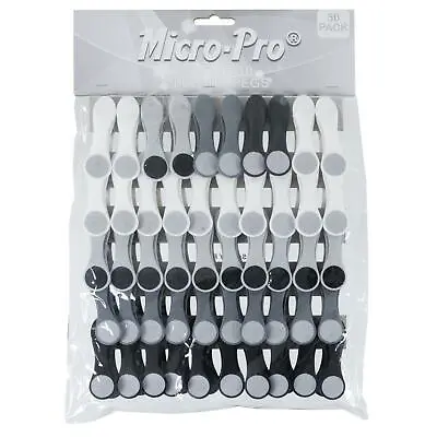 50 X Soft Grip Clothes Pegs Cushioned Strong Spring Laundry Clips Grey White • £10.99