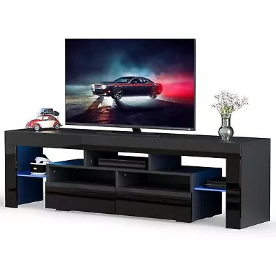TV Stand With LED Lights Entertainment Center For 60 65 70 Inch TV With Storage • $119.99