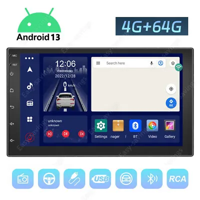 7in Touch Screen Carplay Car Radio Stereo Bluetooth Android 13 FM MP5 Player 64G • $80.93