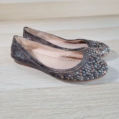 Frye Carson Studded Ballet Flats Womens Size 8.5 M Shoes Slip On Leather • $25