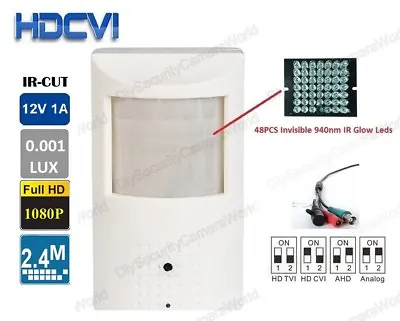 HD-CVI 2MP Spy Motion Detector Covert Camera 1080p HD 3.7mm Security CCTV • $52.99