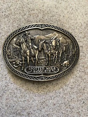 Award Design Medals Spotted Mule Saddlery Solid Brass Belt Buckle  • $35