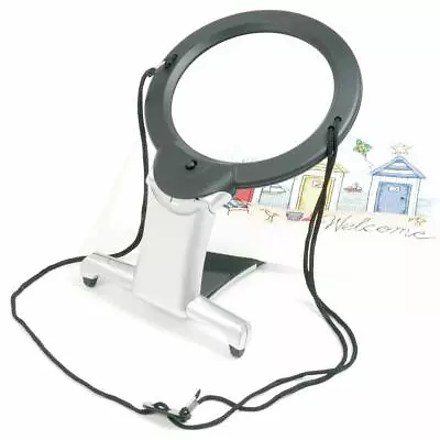 PURElite 2-in-1 LED Illuminated Hands-Free Magnifier Crafts Nails Needlework • £13.29