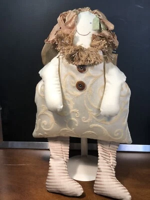 $25 • Buy Woof & Poof Gold Angel With Button 17  Tall And 9.5  Across At The Widest Part.
