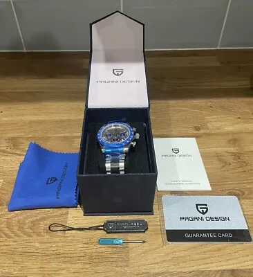 Pagani Design Men's Sliver&Blue Dial Watch Brand New With Tags • £98.50