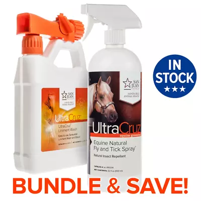 $34.85 • Buy UltraCruz Veterinary Liniment Wash & Fly & Tick Spray Bundle For Horses 32 Oz Ea