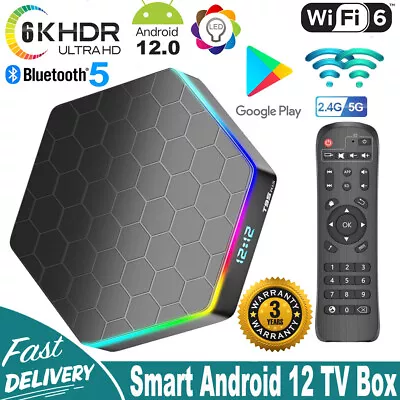 Android 12.0 Smart TV Box 6K HDMI Quad Core HD 2.4G/5G WIFI Media Stream Player • $26.99