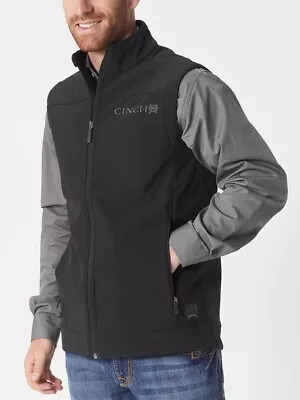 Cinch Men's Bonded Softshell Vest Black Size L • $34.99