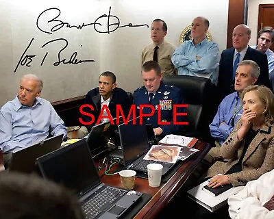 President Biden & President Obama Signed 8x10 Bin Laden Photo - PREPRINT • $12.99