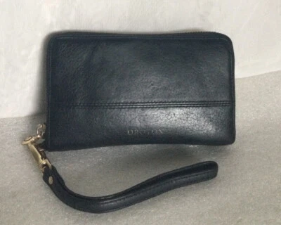 $69 • Buy OROTON Black Leather Wristlet/Clutch Bag / Handbag