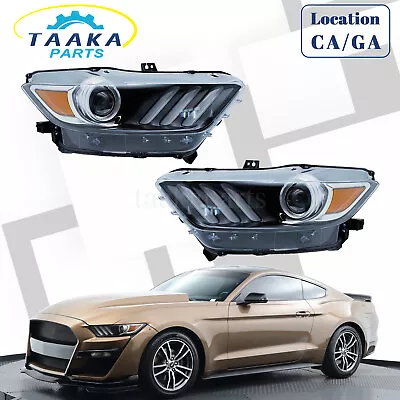 For 2015 2016 2017 Ford Mustang Headlights Set HID/Xenon W/LED DRL Pair LH+RH • $194.99