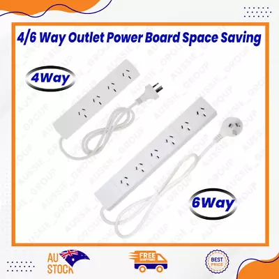 4/6 Way Outlet Power Board Powerboard Sockets Power Point Extension Space Saving • $4.88