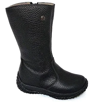 Naturino Black Leather With Raised Finish Infant Girls Boots Uk 7 - Eur 24 • £19.95