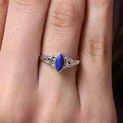 Good Look Lapis Lazuli  Gemstone 925 Sterling Silver Handmade Ring All Size • $19.71