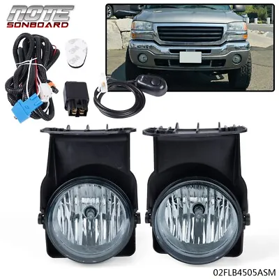 Fit For 2003-2006 GMC Sierra 1500 2500 3500 Pickup Bumper Fog Lights Lamps Pair • $28.83