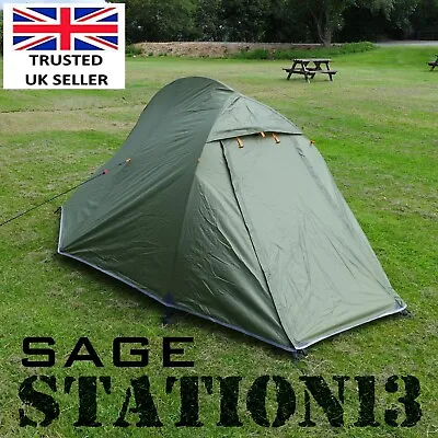 Lightweight 2 Person Backpacking Tent C/w Titanium Pegs - STATION13 SAGE • £135