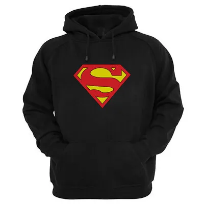 Superman Hoodie Official Logo Justice League Classic Comics Cozy Hoodies Jumper • £17.59