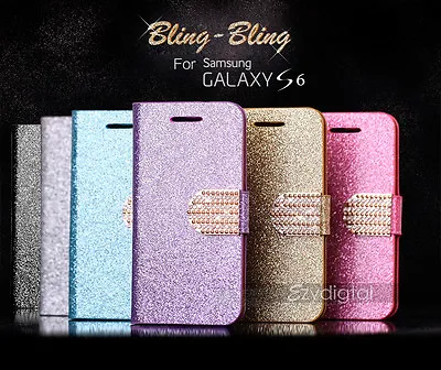 Bling-Bling Glossy Gilter Wallet Flip Case Cover For Samsung Galaxy S6 & S6 Edge • $6.99