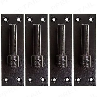 4x Large GATE HOOK BAND HINGE PIN 16mm 5/8  Lift Bracket Black Garage Door/Shed • £16