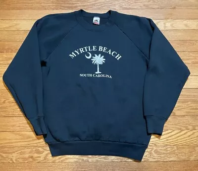 Vtg 90s Myrtle Beach South Carolina Palm Tree Crewneck Sweatshirt Size L • $22.99