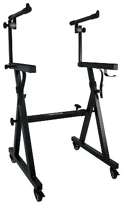 Rockville Z45W Z-Style 2-Tier Keyboard Stand+Wheels Fits Korg 2-Tierlogue 61 • $89.95