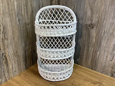 Vintage Wicker Rattan Bathroom Or Bedroom Shabby Cottage Chic Wall Shelf G5F • $39.99