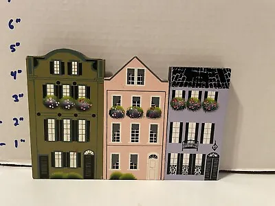 $5 • Buy Vintage Collectibles 3 Piece Set Rainbow Row Charleston SC Shelias 1990