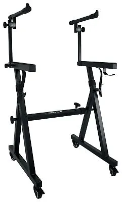 Rockville Z45W Z-Style 2-Tier Keyboard Stand+Wheels Fits Waldorf Blofeld • $89.95