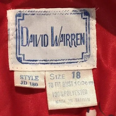 Vintage Red Floral David Warren Maxi Dress Size 18 Party 70s Fancy Dress Unique • $22.20
