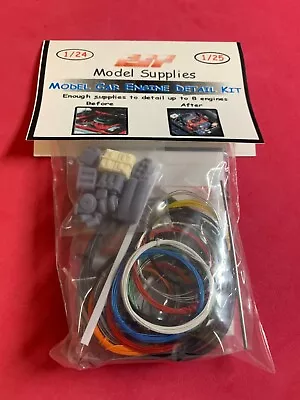 1/25 Model Car Engine Detail Kit Spark Plug Wire Braided Line 3D Parts Cables • $29.99