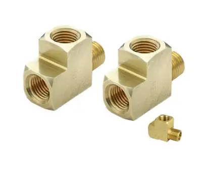 1/4  NPT Brass Street Tee 1/4  NPT Male To 1/4  Female NPT Extruded - 2 Pack • $18.40