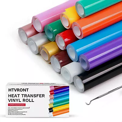 14 Rolls Heat Transfer Vinyl Bundles For T-shirt - 12'' X 3ft Iron On HTV Vinyl • $38.99