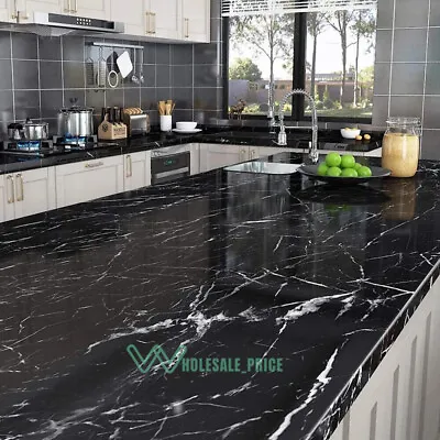 Black Marble Granite Contact Paper Countertop Vinyl Self Adhesive Film Counter • $11.09