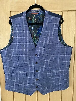 1904 XL Skinny Fit 5 Button Waistcoat Blue Check  • £4.59