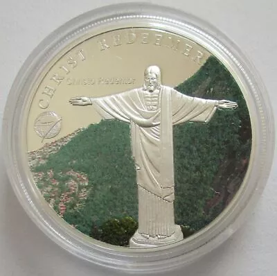 Mongolia 500 Togrog 2008 New Seven Wonders Christ Redeemer Silver • $119