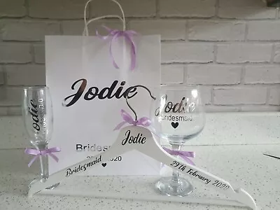 £11 • Buy Personalised Wedding , Hangers,bags,glasses Bundles Bridesmaid, Bestman Socks