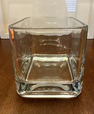 £12.64 • Buy Clear Glass Vase Candle Holder 4” Square Centerpiece Cube 8 Available