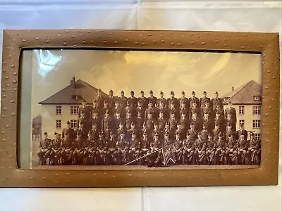 WWII US HQ 26 Military Infantry Panoramic Military Group Photo Original Frame • $39.06
