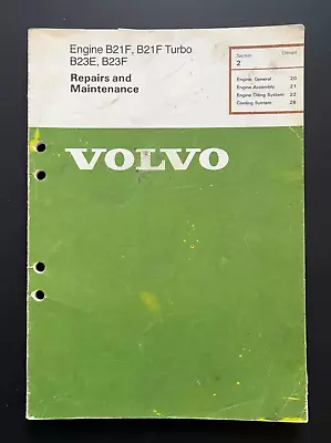 1975-1983 Volvo 240 B21FT B21F Turbo B23E B23F Engine Service Manual • $39.95