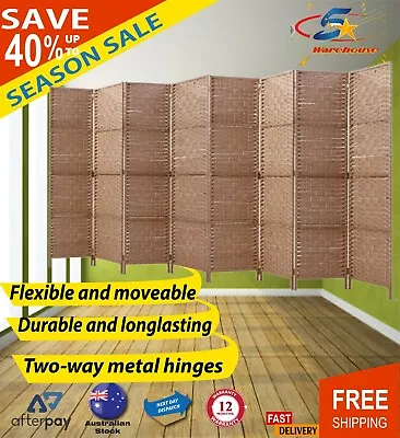 Screen Divider 8 Panel Room Divider Privacy Rattan Office Home Room Foldable New • $163.61