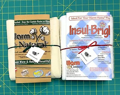 1/2 Yard Each Of Warm & Natural Cotton Batting And Insulbright Insulated Liner • $14.95