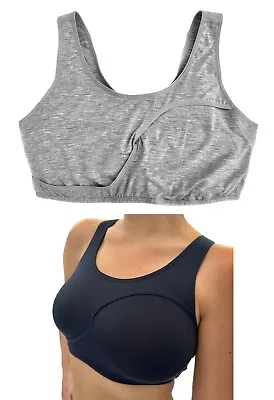 MARKS Sleep Bra Flexible Fit Grey Non Wired Non Padded Soft Cotton Modal Support • £7.95