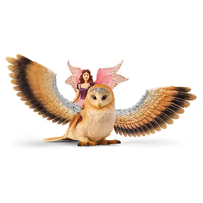 Schleich 70789 BAYALA Fairy In Flight On Glam-Owl Fairies Toy Owl OWLS Fantasy • £26.09