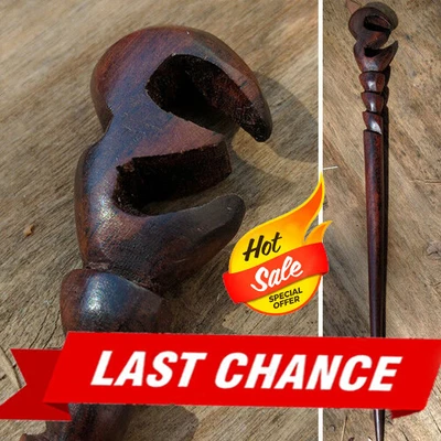 $3.99 • Buy Hand Carved Swirl Twisted Ohm Single Prong Wood Hair Stick Updo Pin Accessory OS