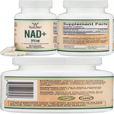 NAD Supplement (500Mg Of 95% Pure NAD+ Per Serving 30 Day Supply) NAD Booster • $37.01