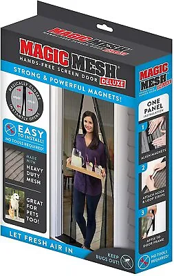 Magic Mesh Deluxe Hands Free Magnetic Screen Door 83  X 39  Black • $15.99