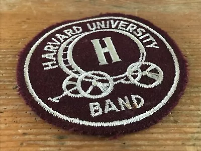 Vintage HARVARD UNIVERSITY BAND Patch ~ HUB Bass Drum Logo 3.75  Round • $19.99