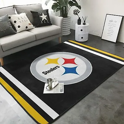 $47.49 • Buy Pittsburgh Steelers Area Rugs Living Room Anti-Skid Area Rugs Floor Mats Carpets