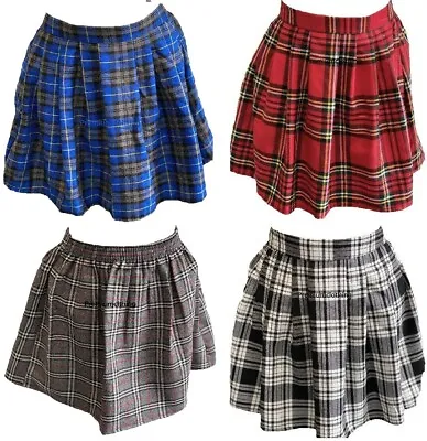 £7.49 • Buy Womens Ladies High Waist Tartan Plaid Check Billie Scottish Kilt Punk Mini Skirt
