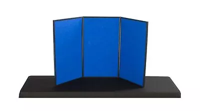 3-Panel Table Presentation Board 54 X 30 - Blue Hook & Loop Fabric And White... • $243.36